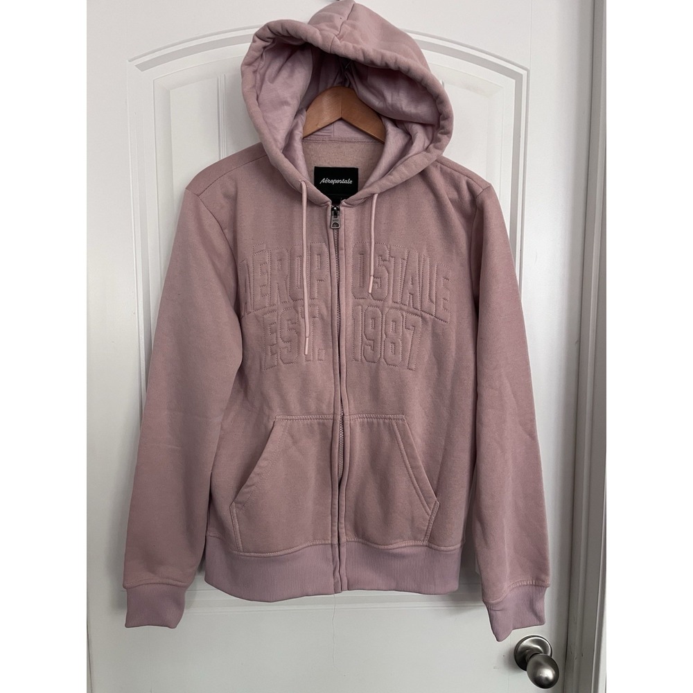 Aeropostale Blus Pink Zip Up‎ Hoodie Women's Cute Size Small Sweatshirt 375